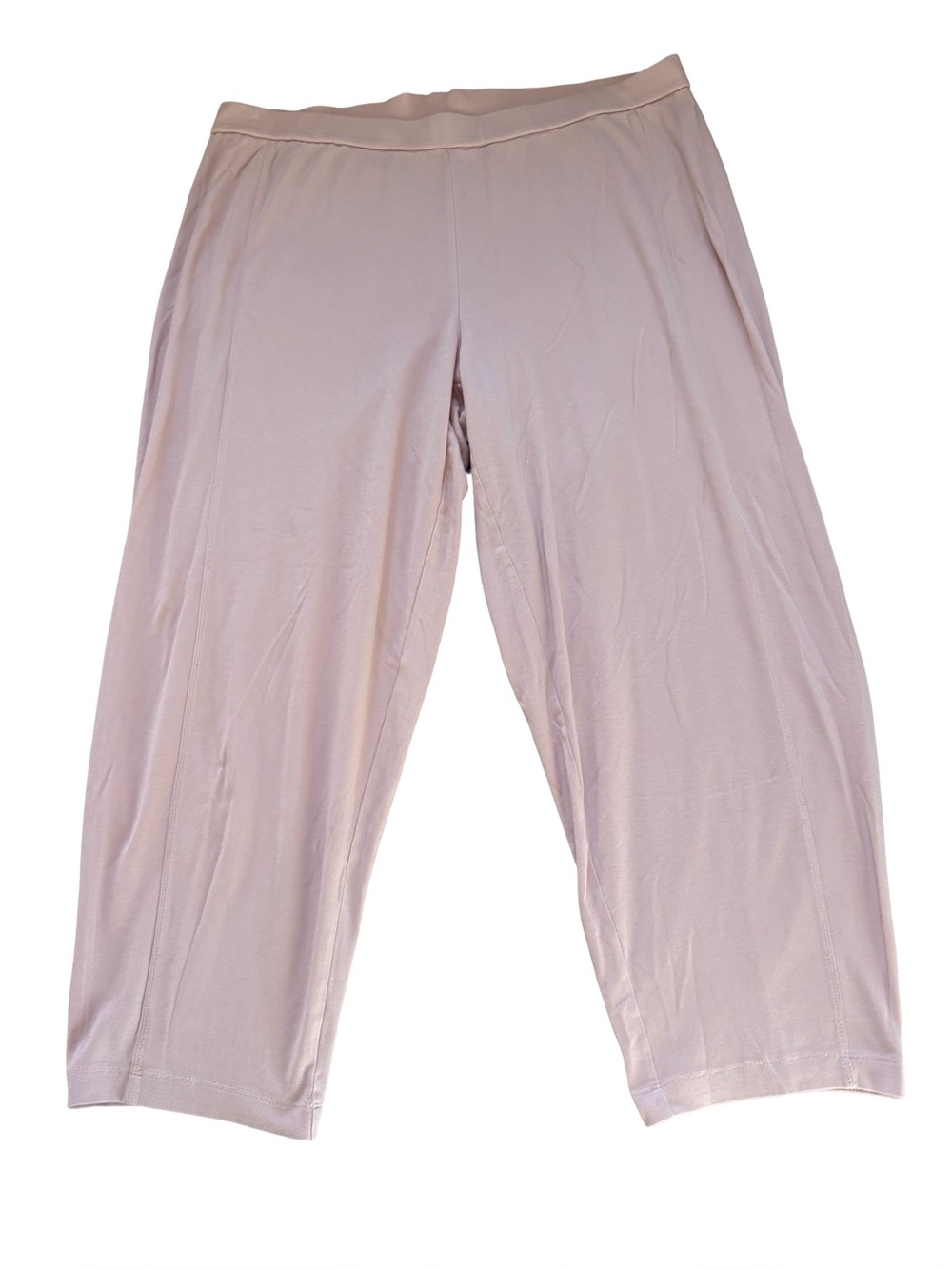 Eileen Fisher Cotton Cropped Slightly Tapered Pants Pale Pink Womens Large